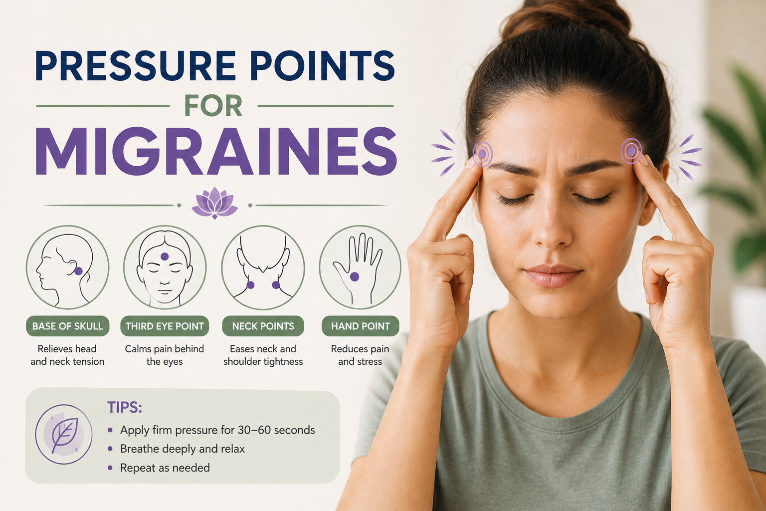 pressure points for migraines